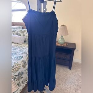 Altar'd State Navy Blue Midi Dress